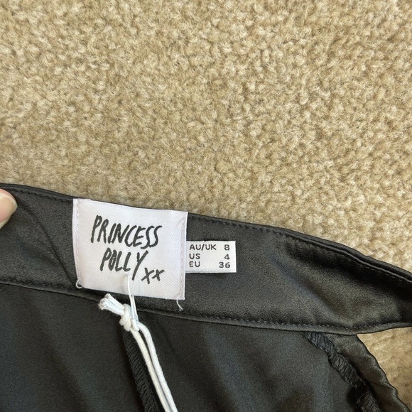 Princess Polly Charley Pants Women Size 4 Black Cutout High Rise Relaxed Leg NEW - Picture 10 of 12